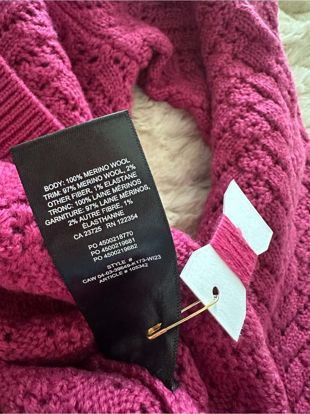 Wilfred Raspberry Open-Knit Crewneck Sweater - Picture 3 of 3